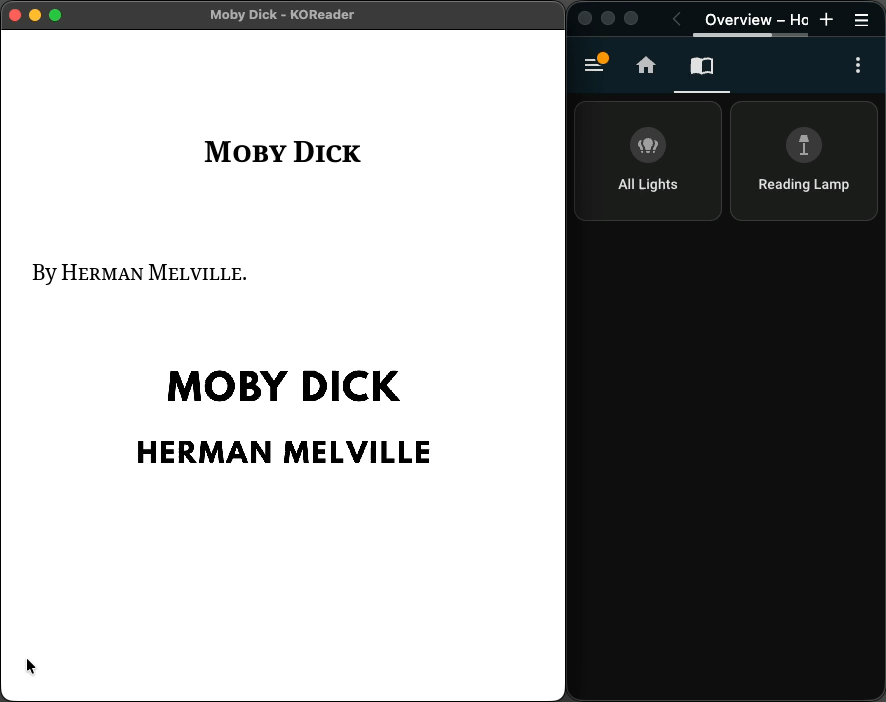 homeassistant.koplugin used in a QuickMenu