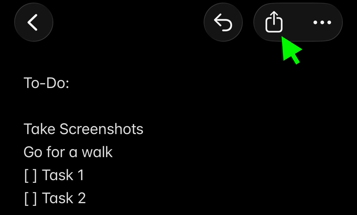 Screenshot of a simple Apple Shortcut