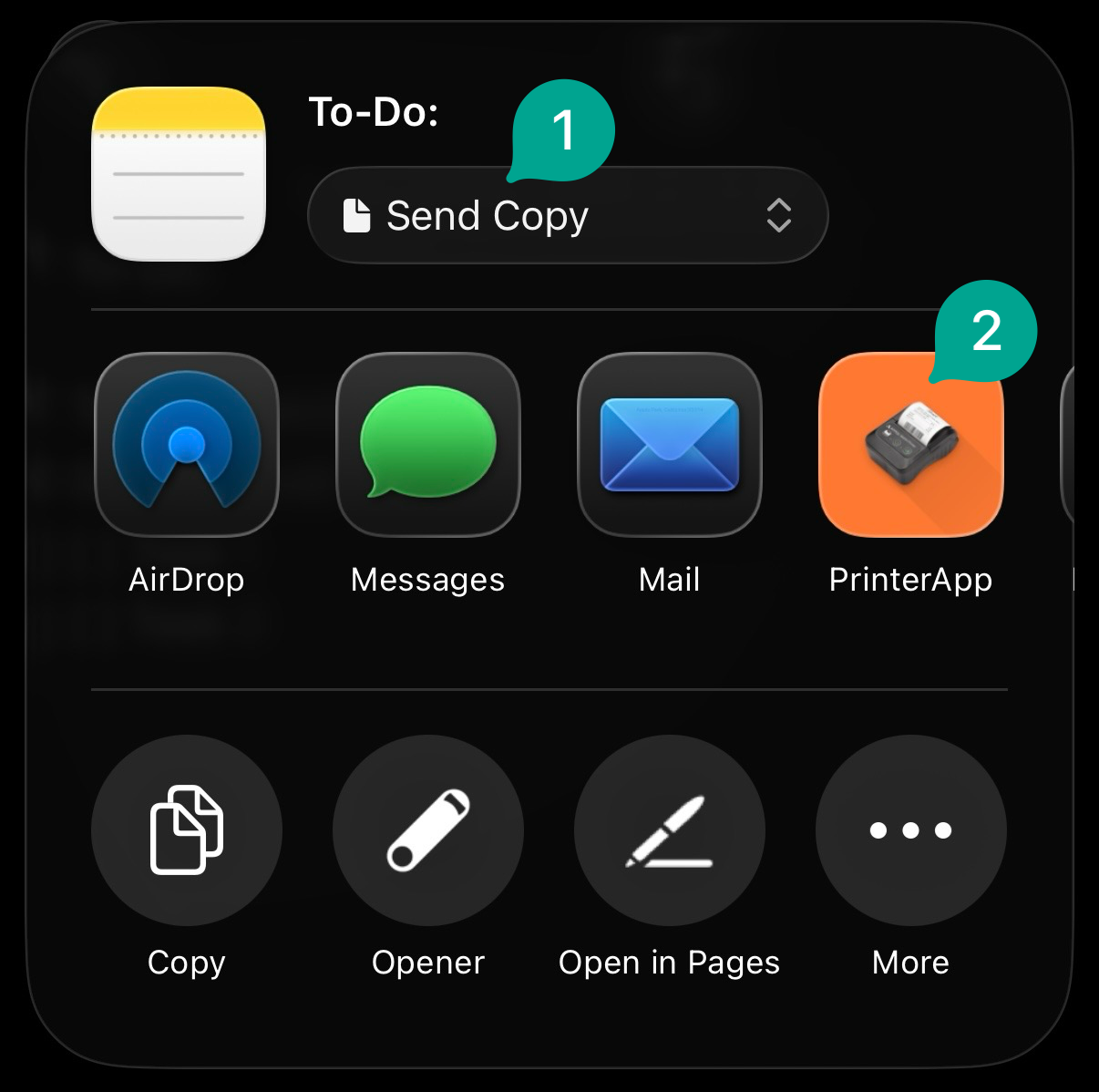 Screenshot of a simple Apple Shortcut